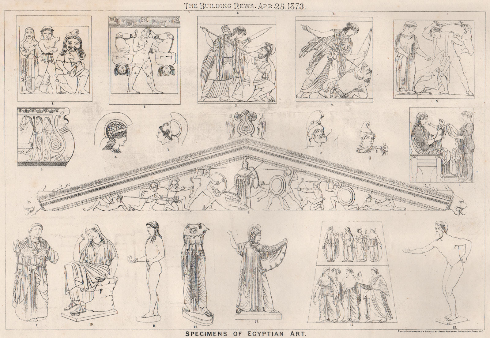 Specimens of Egyptian Art. Fine Arts 1873 old antique vintage print picture